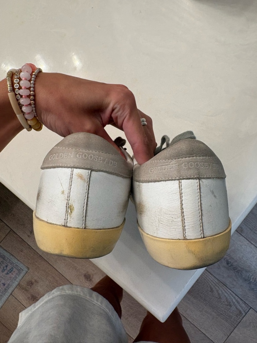 Golden Goose White and Gray Low-Top Sneakers - Picture 3 of 7